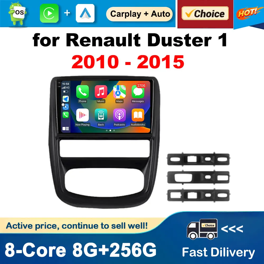 

for Renault Duster 1 2010 - 2015 Android OS GPS Navigation Car Multimedia Radio Player Auto Accessories WiFi+4G Audio DSP Stereo