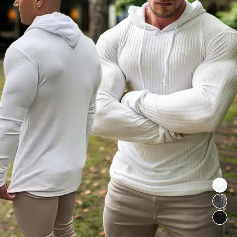 Sport Running Sweatshirt Jacket Men Hoodie Gym Training Leisure Fitness Compression Jersey Knitted Slim Muscle Long Sleeved Tops