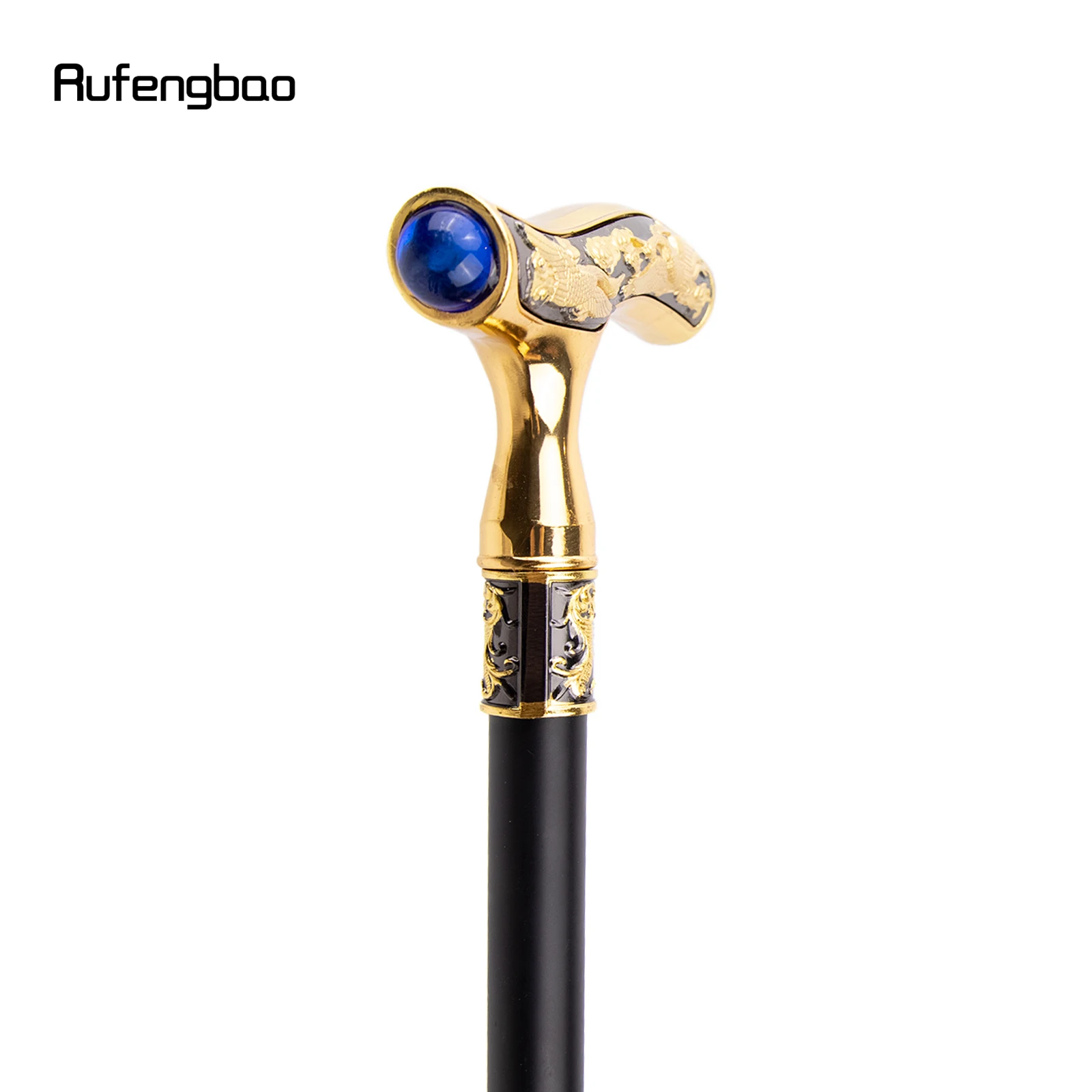 Crane เดิน Cane Blue อัญมณีแฟชั่นตกแต่งเดิน Stick สุภาพบุรุษ Elegant คอสเพลย์ Cane ลูกบิด Crosier 93ซม.