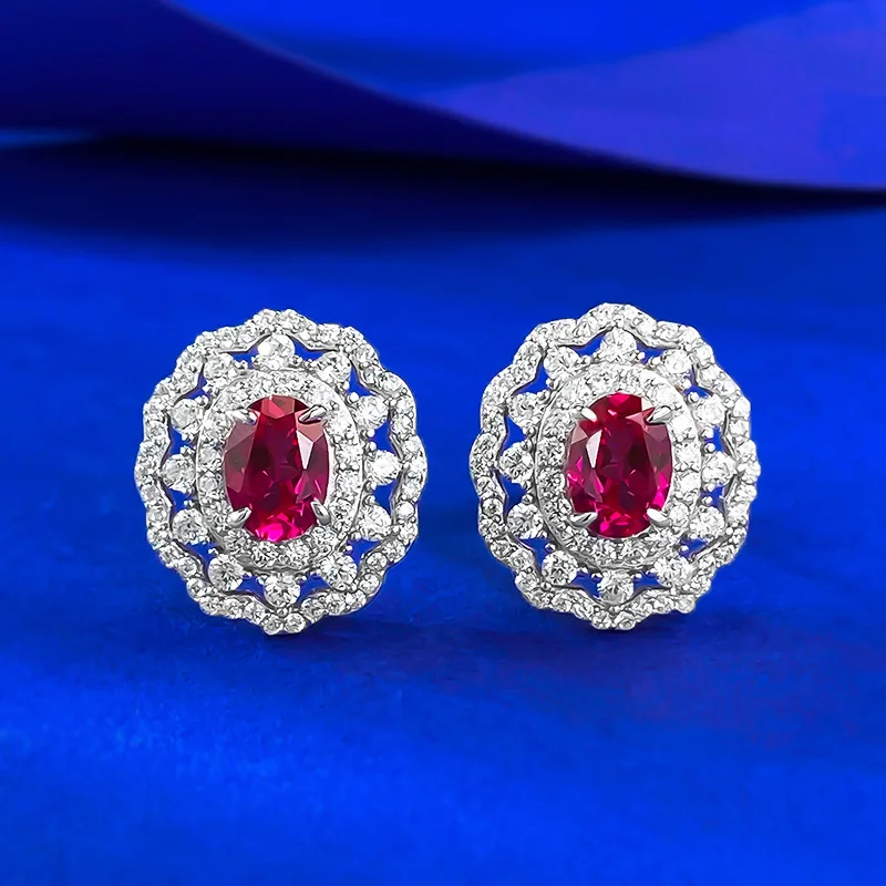 

Apaison Exquisite 5x7mm Lab Grown Diamonds Women Wedding Stud Earrings - Engagement Party 925 Sterling Silver Jewelry Gift