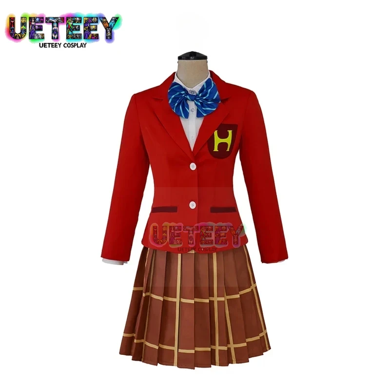

UETEEY Arataka Reigen Cosplay Costume Women's School Girls Red Uniform Shigeo Kageyama Suit Halloween Outfifts Customized size