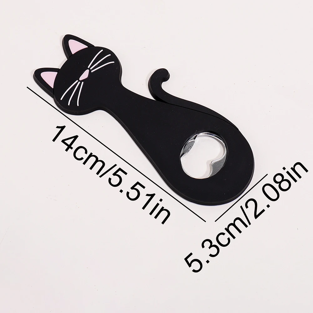 Cat Custom Name Beer Bottle Opener Customized Text Fridge Magnet Magnetic Laser Engraving Gift Personalized Name Bottle Opener - view 3
