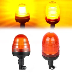 40 60 80 LED Rotating Warning Light Tractor Forklift Truck Amber Flexible Beacon Flashing Emergency Strobe Signal Lamp 12V 24V