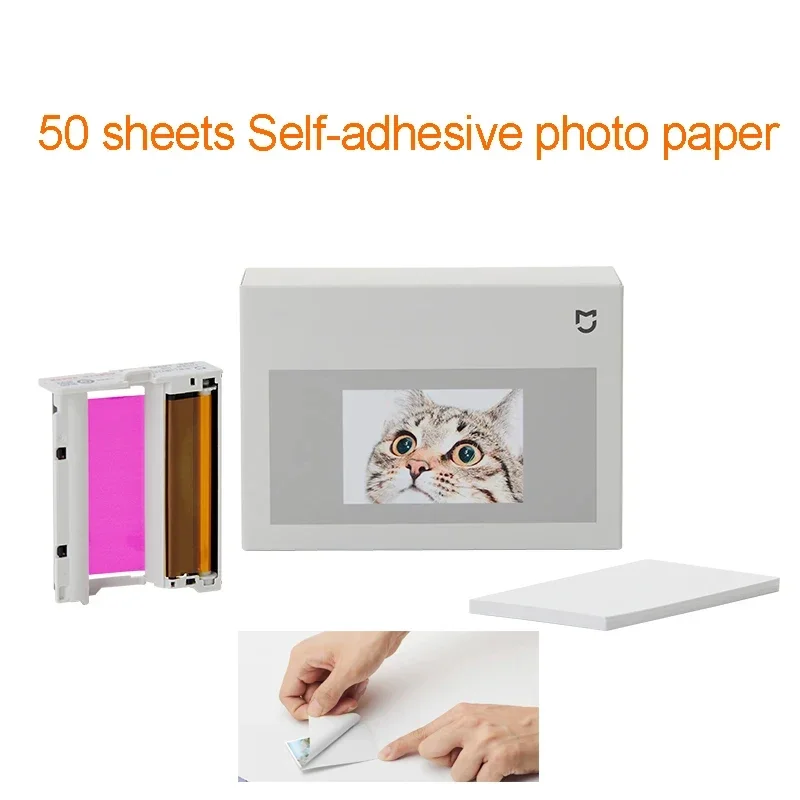 Original mijia Portable Dye-Sublimation Photo Paper/Self-adhesive Stickers 50 Sheets for Mijia Pocket Photo Printer Pro view 3