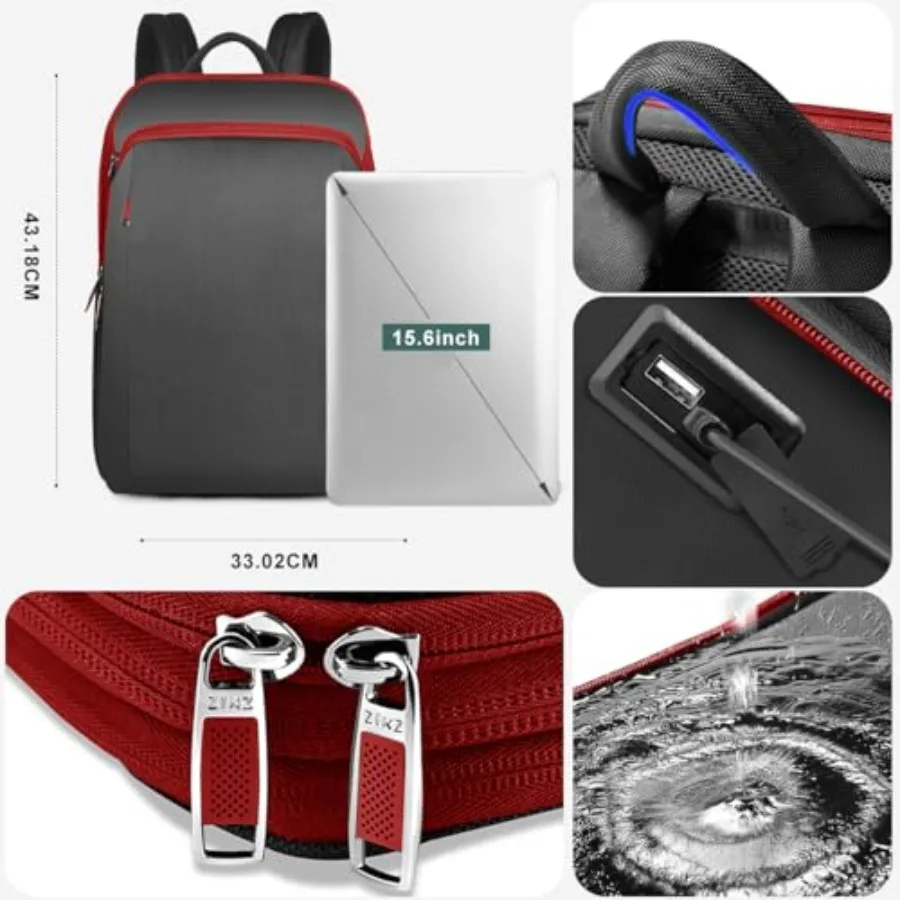 Slim and Expandable 15 15.6 16 Inch Laptop Backpack Anti Theft Business Travel Notebook Bag with USB, Multipurpose Large Capaci view 4