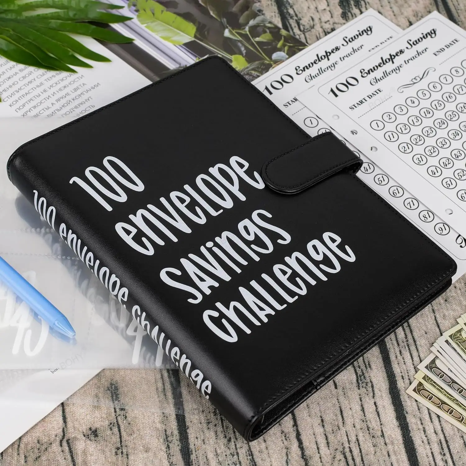 Money Saving Challenge Binder, Livro de Poupança com 100 Envelopes, Diversão e Concentração, Kit Envelope A5, Economize $5050