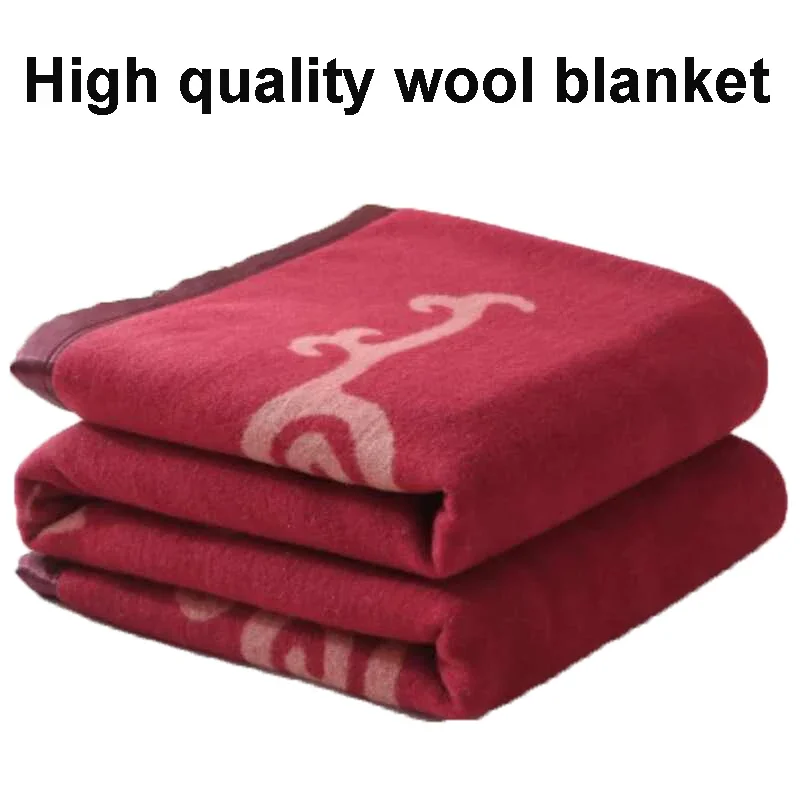 Wool Blankets 90% 1.5*2/1.8*2m Warm Comforter Thicken Fleece Blankets For Winter Sofa Bedding Camping Rose Jacquard Wool Blanket