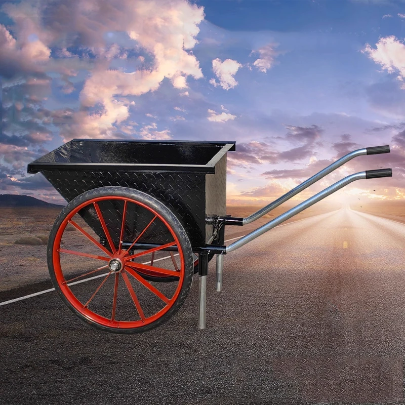 Dump Cart Two-Wheel Hand-Pushed Transport Cart Construction/Household Waste Dump Truck Construction Site Handcart (Customized)