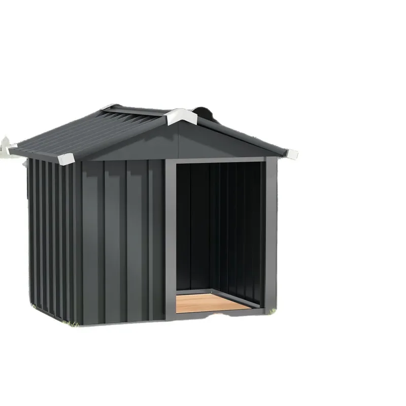 Large Waterproof Outdoor Dog House Metal Kennel Rainproof Pet Shelter Villa for Yard