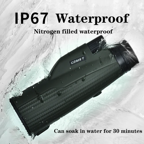 Imagen 2 del producto Telescopio Monocular COMET 10X50 HD profesional con pulsera antivibración BAK4 Prisma alcance impermeable para observación de aves senderismo