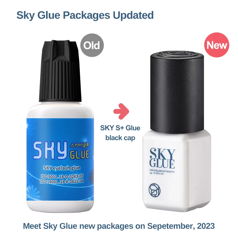 5 Bottles Sky S+  Supplies Glue for Eyelash Extensions 5ml Original Korea Sky Black Cap Lash Adhesive Makeup Tools