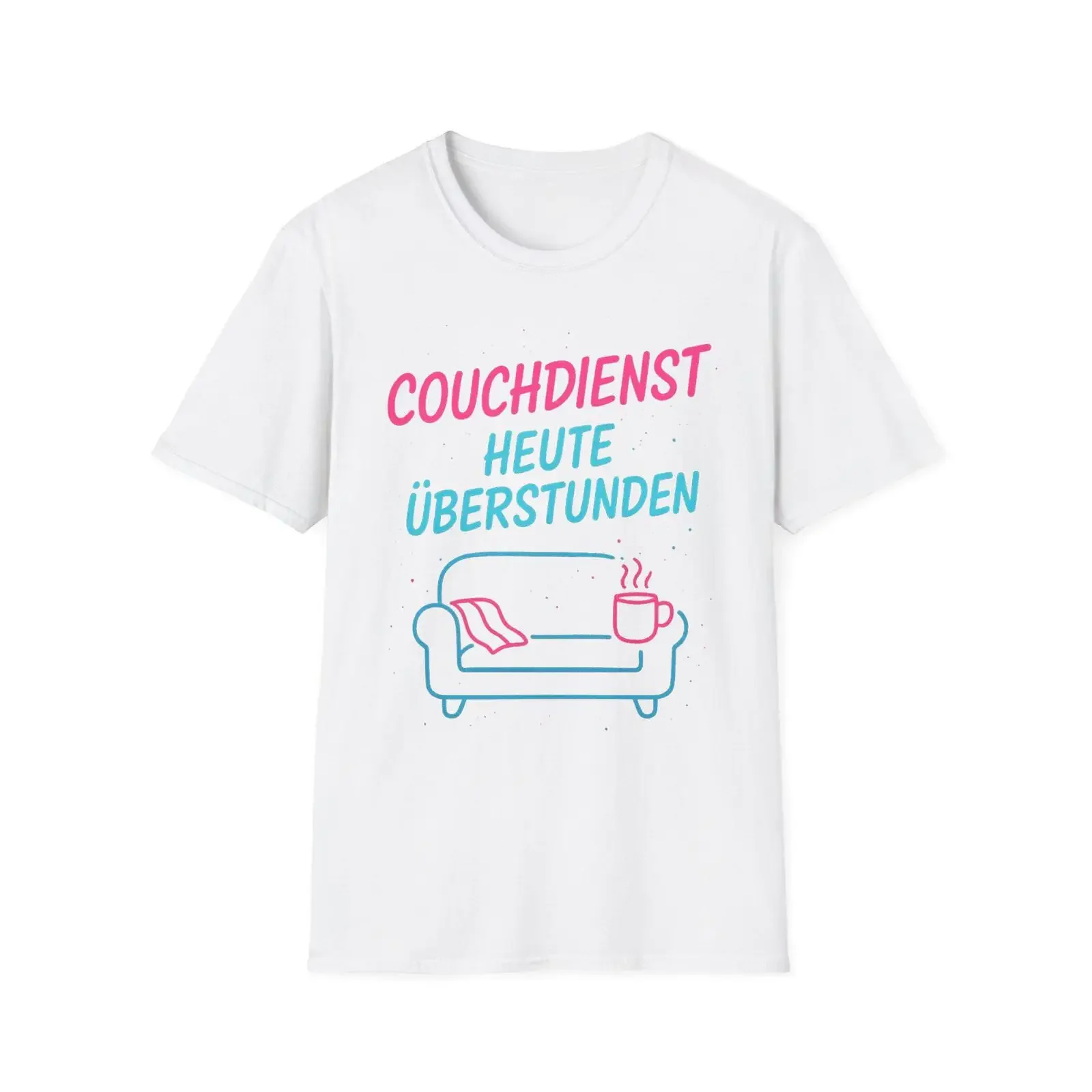 Couch Duty Today Overtime Funny T Shirt Neon Design for Potatoes Casual Relax After Work Chill OuT vintage Washed streetwear