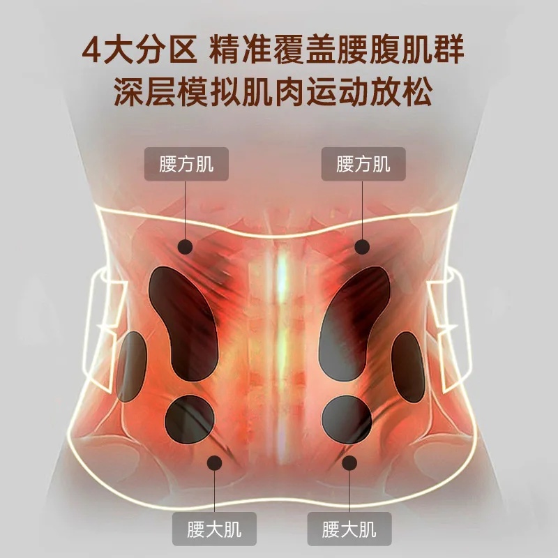 Customizable Pulse Waist Massager Double Steel Bar Double Support Panel Stereo Surround Support Elastic Belt Adjustable