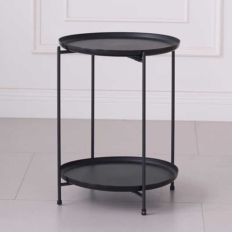 Nordic Minimalist Iron Side Table Small Round Coffee Table High Strength Plastic End Table Living Room Bedroom Home Furniture