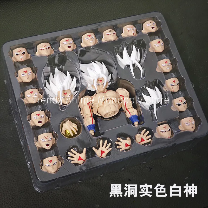 

Figura de Acción Dragon Ball SHF Z White God Son Goku, Parte Superior del Cuerpo con Rostro Liso, Kit de Accesorios de Juguete