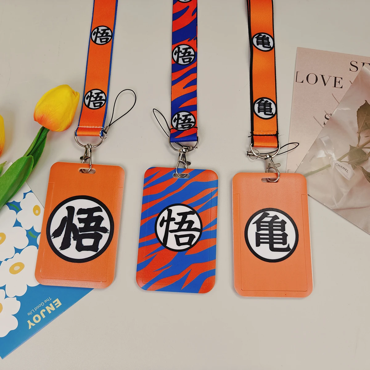 Porte-clé Dragon Ball avec lanières, porte-cartes, badge, porte-clés, accessoires, cadeaux, anime japonais