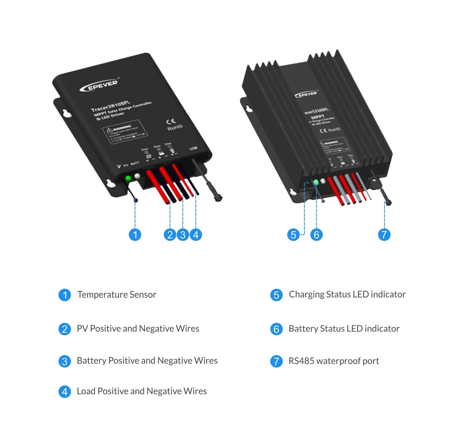 Epever Tracer5210BPL IP67 IOT Solar LED Street Light Mppt Solar Charging Controller Solar Panel Regulator With LED Load Dimmer