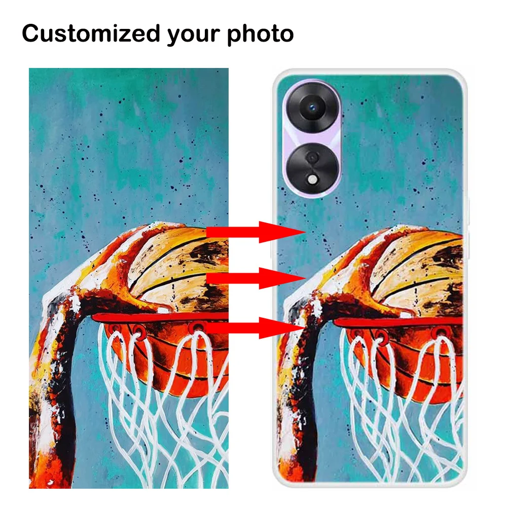 Custom Personalized Clear TPU Covers for OPPO A78 A58 5G A98 A38 A18 4G A17 A91 A52 DIY Photo Design Protective Cases Name Image