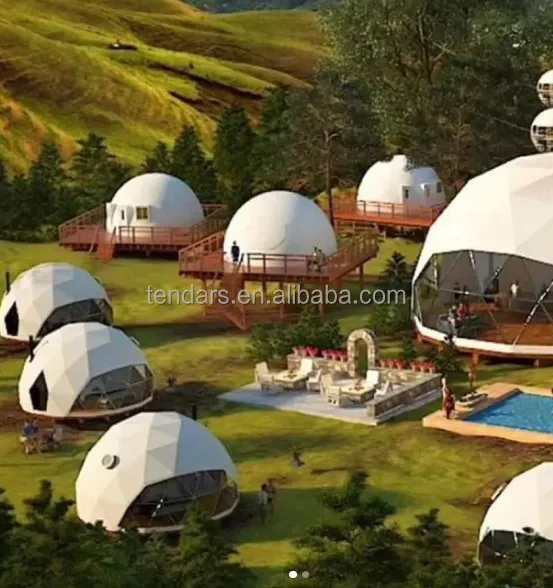Cheap Round House Geodesic Dome Tent Winter Sun Protection Hotel Outdoor Dome Tent Galvanized Steel Luxury Dome Tent