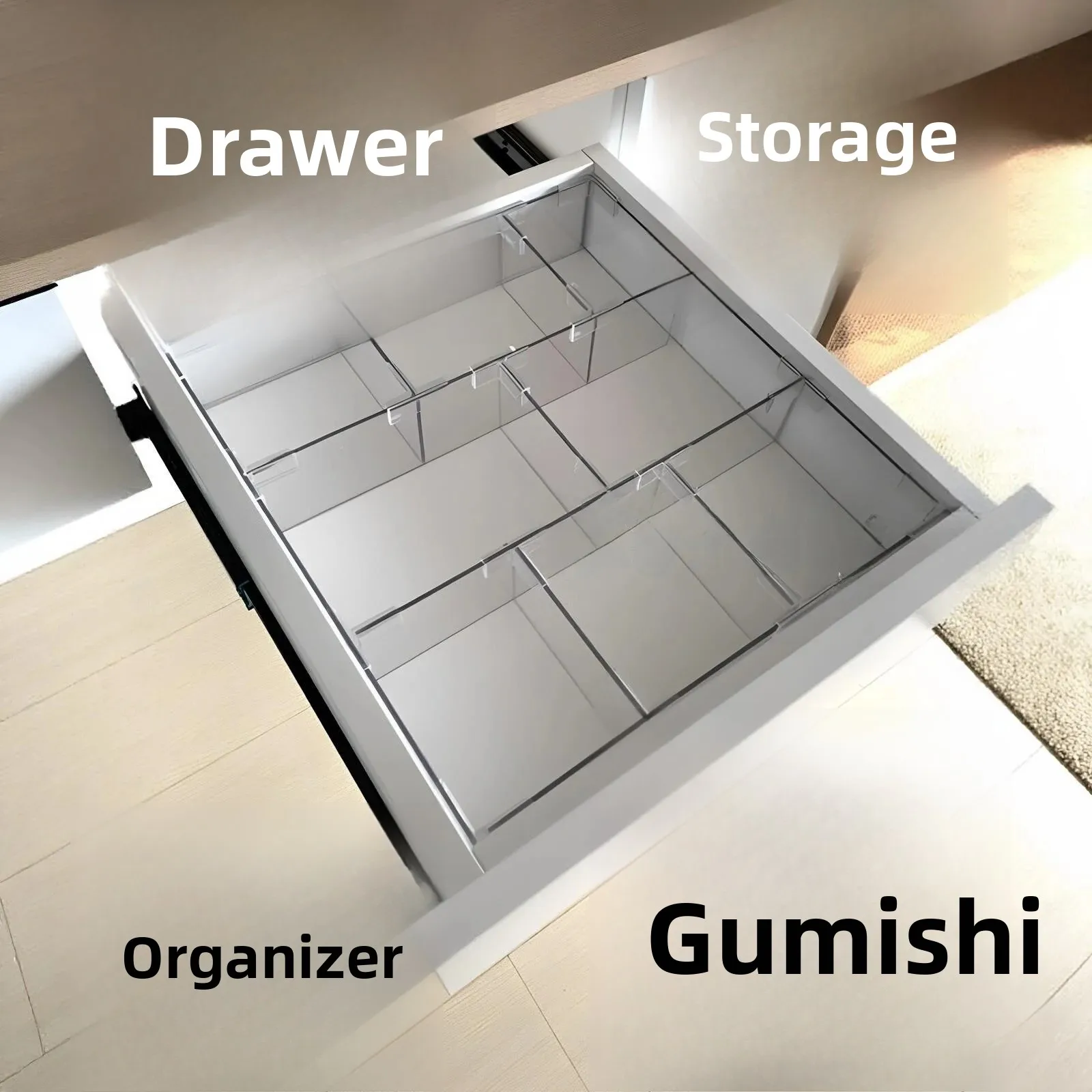 Adjustable Acrylic Drawer Divider Material Package Free Formation Storage Organizer Household Arrangement Tool Made in China