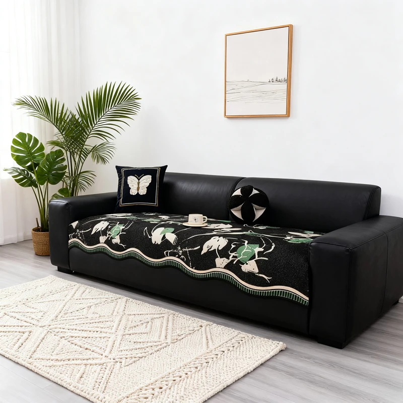 

Nordic Flowers Chenille Sofa Cover for All Seasons Living Room Non-slip Couch Seat Cover Couch Slipcover Sofa Towel Home Decor