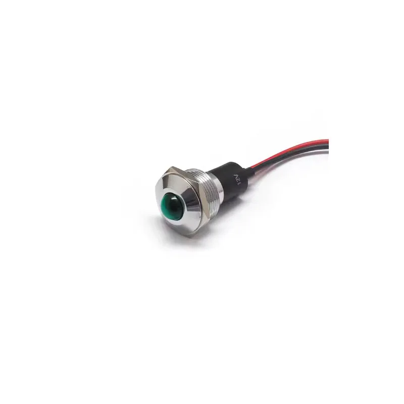 19mm Convex Light Indicator Single with 20cm Cable for Kitchen Equipment 12-24V Durable Signal Indicator for Appliances
