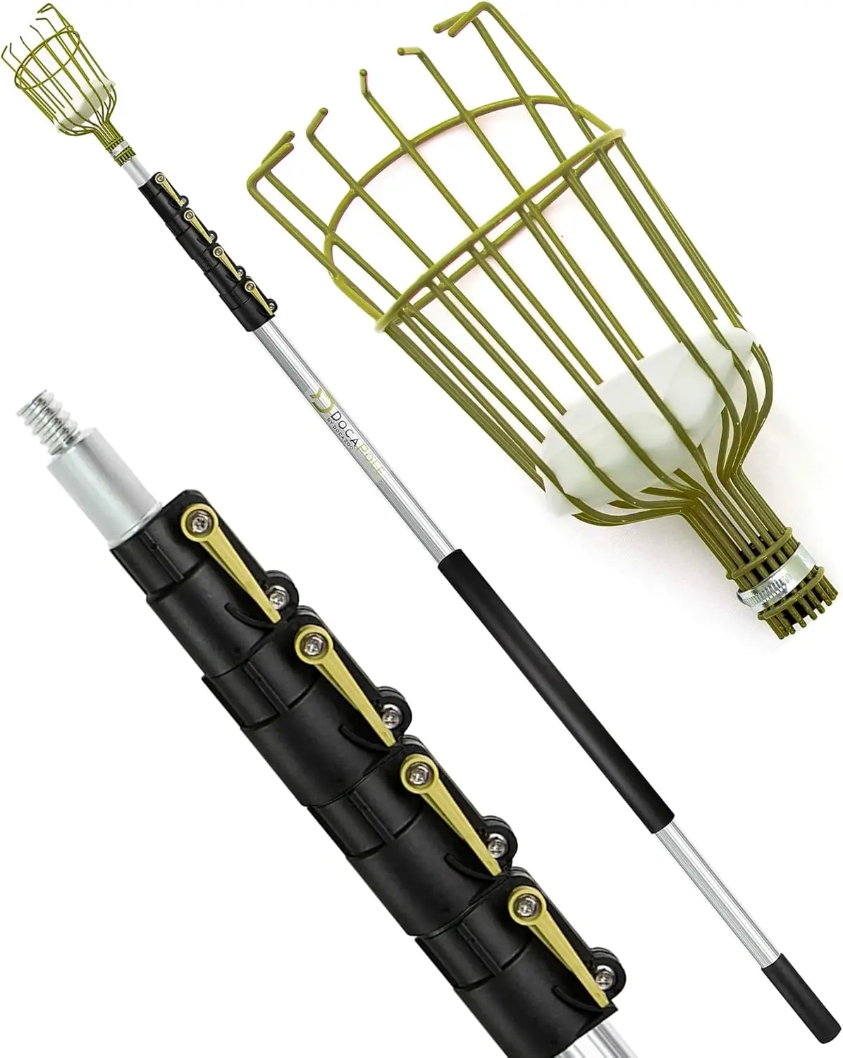 

Gardening Tools 6-24 Ft - Extension Pole for Tree Trimming, Fruit Picker, Roof Rake for Leaves - Fruit Picker