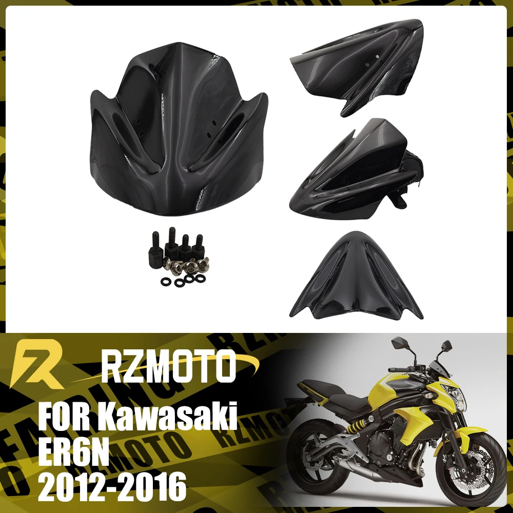 

ER6N Motorcycle Accessories Windshield For KAWASAKI ER-6N 2012-2016 2013 2014 2015 Front Double Bubble Wind Deflector Windscreen