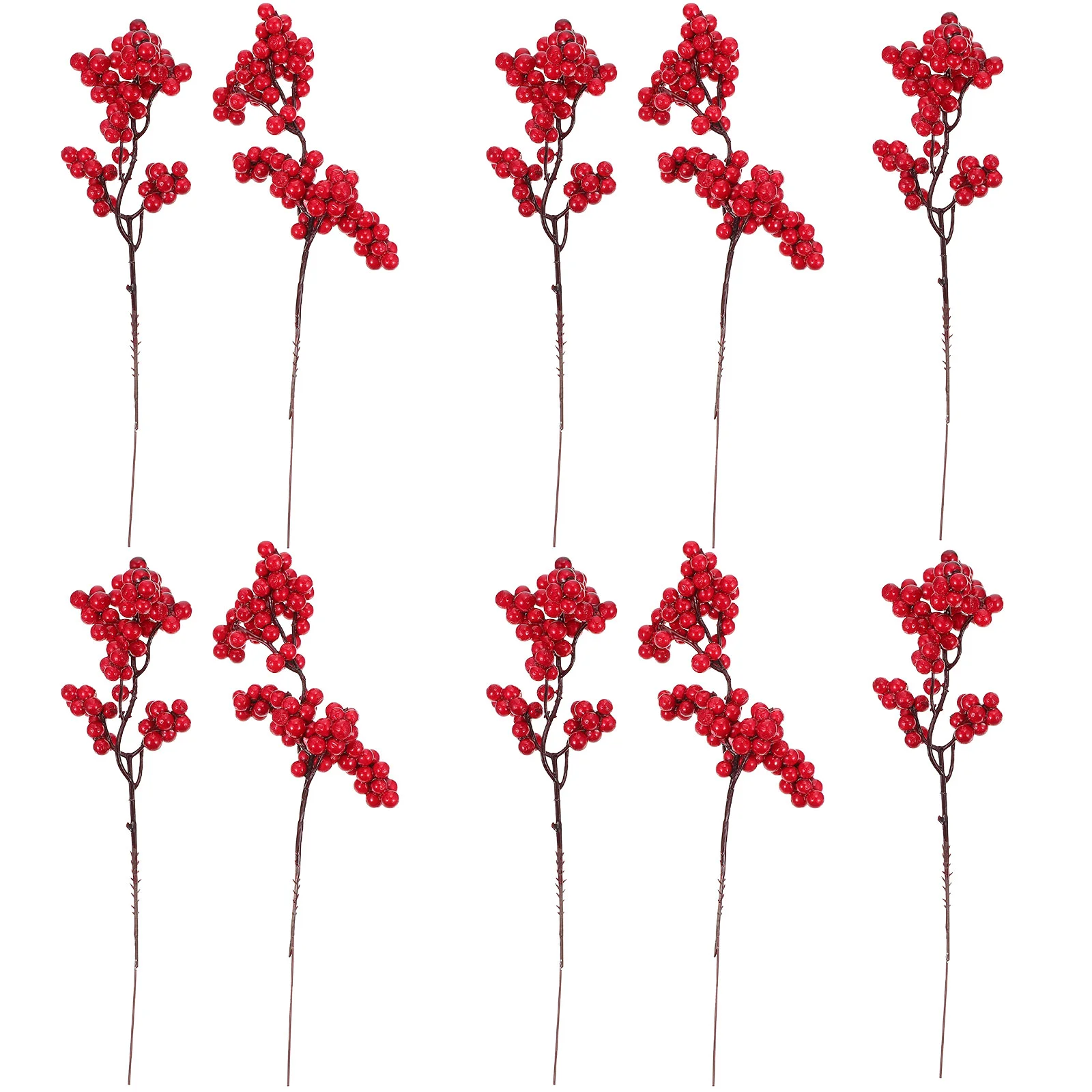 10 PCS Artificial Berries Decorative Berry Branch Simulation Fall Garland Decorations Vivid Branches Christmas Plastic Vase