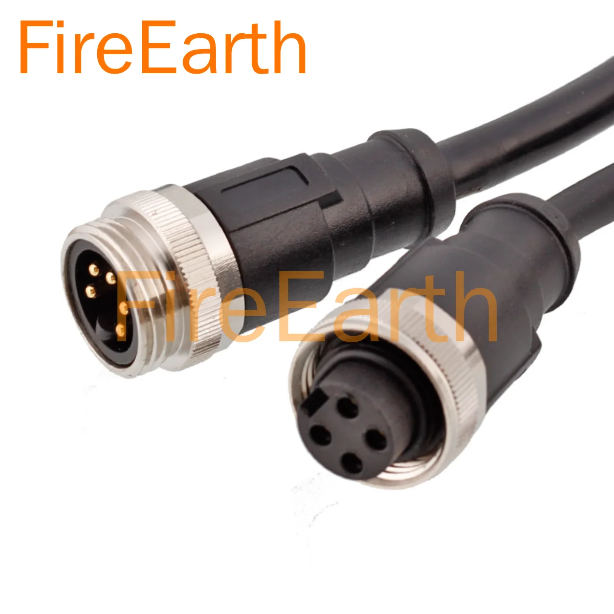 7/8 Molded Unshielded Male and Female Plugs, 3-pin, 4-pin, and 5-pin Waterproof Connectors, Straight and Bent Aviation Plugs,1m