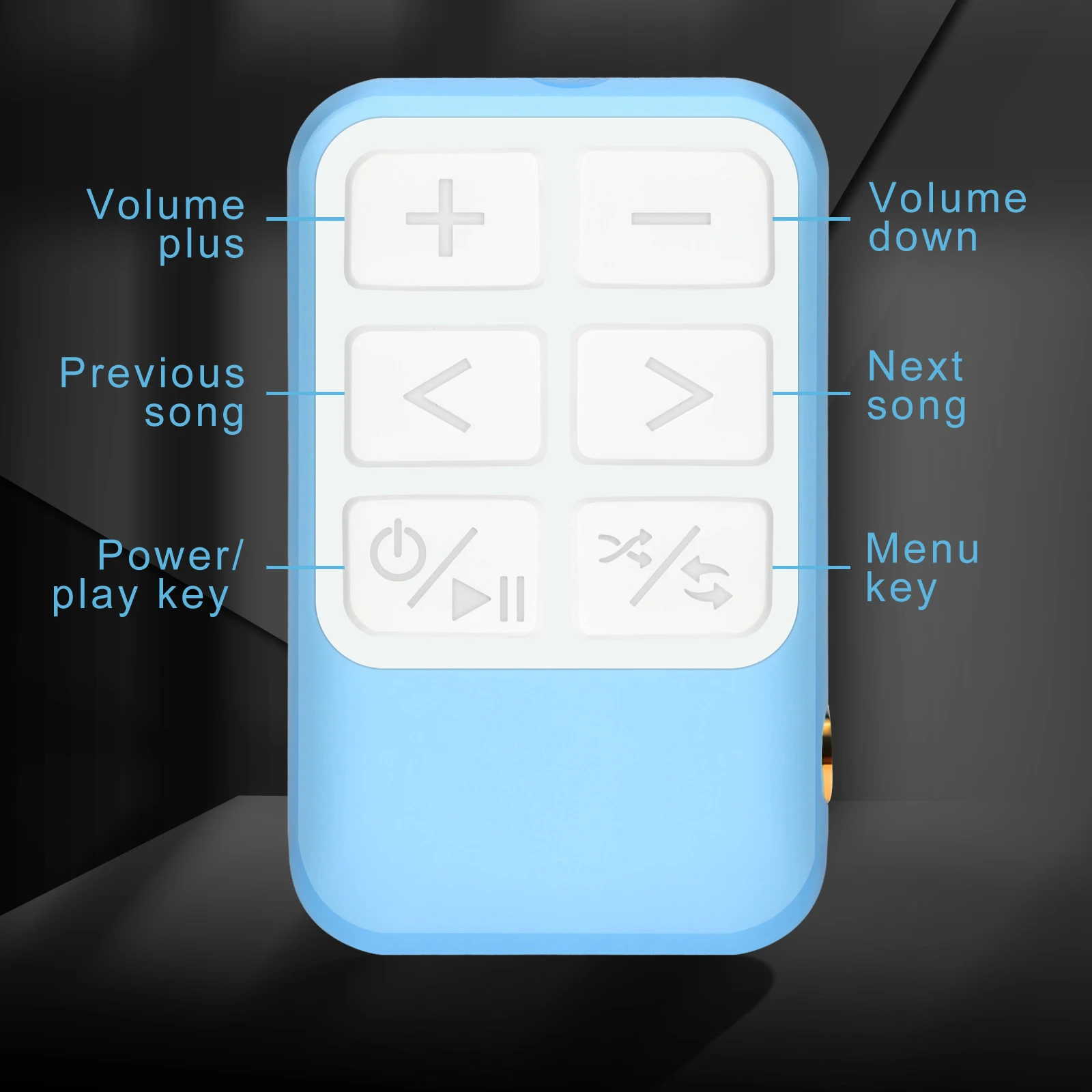 مشغل موسيقى MP3 صغير من Vandlion محرك أقراص USB 250 مللي أمبير في الساعة جهاز تشغيل الموسيقى المحمول Hifi جهاز Walkman بدون فقدان مشبك خلفي أزرق X18