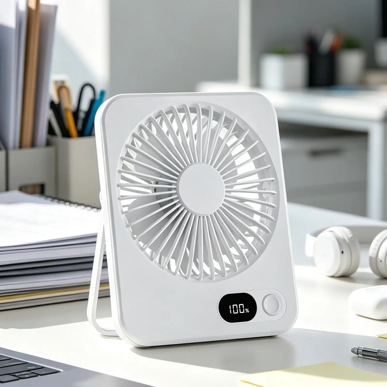 Small Fan Powerful Rechargeable Personal Blower With LED Display Portable Fan For Bathroom Car Travel Camping Beach Cruise