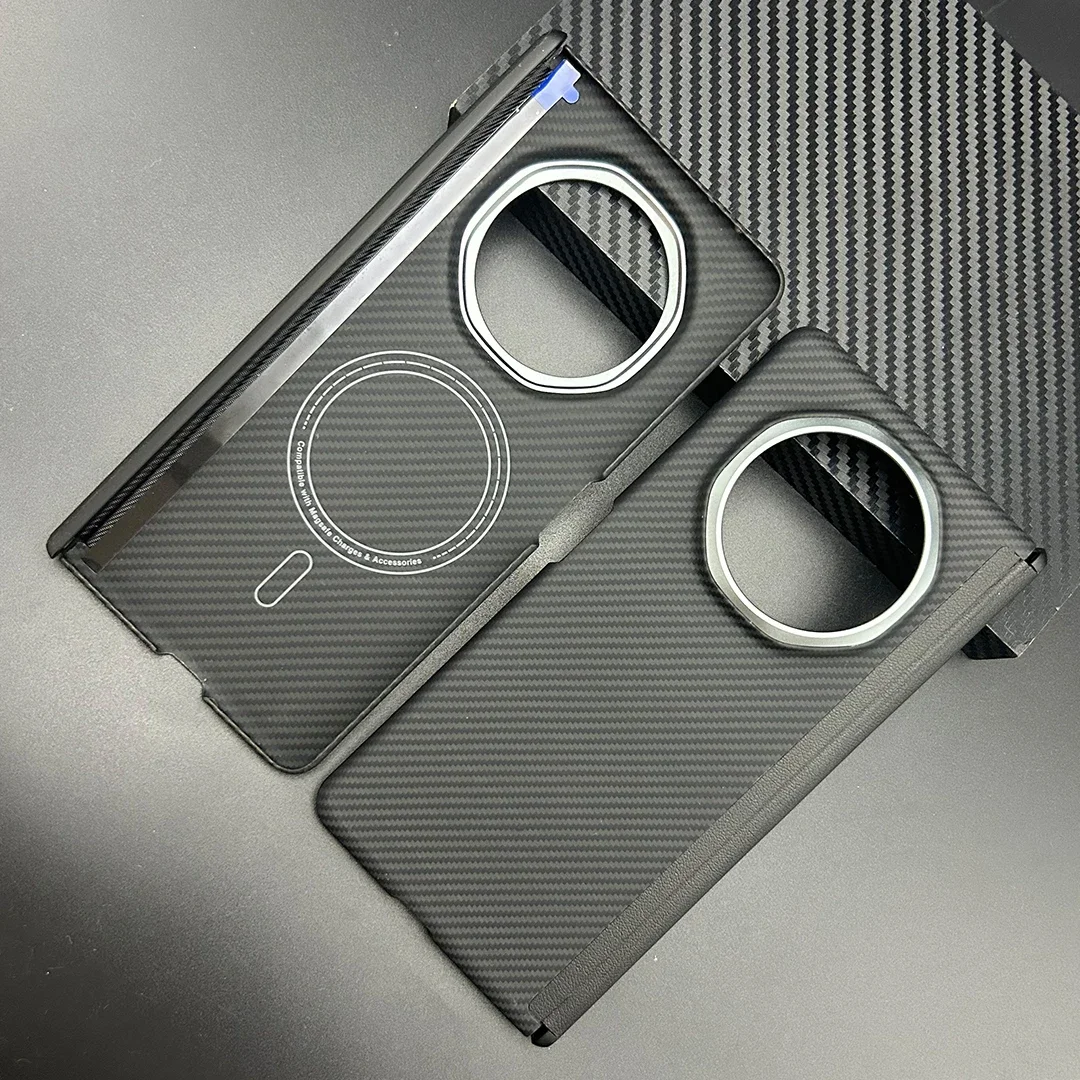 

Magnetic Real Aramid Carbon Fiber Hinge Phone Case Cover On For Huawei Honor Magic V6 V5 5G Global Fold MagicV5 Magsafe
