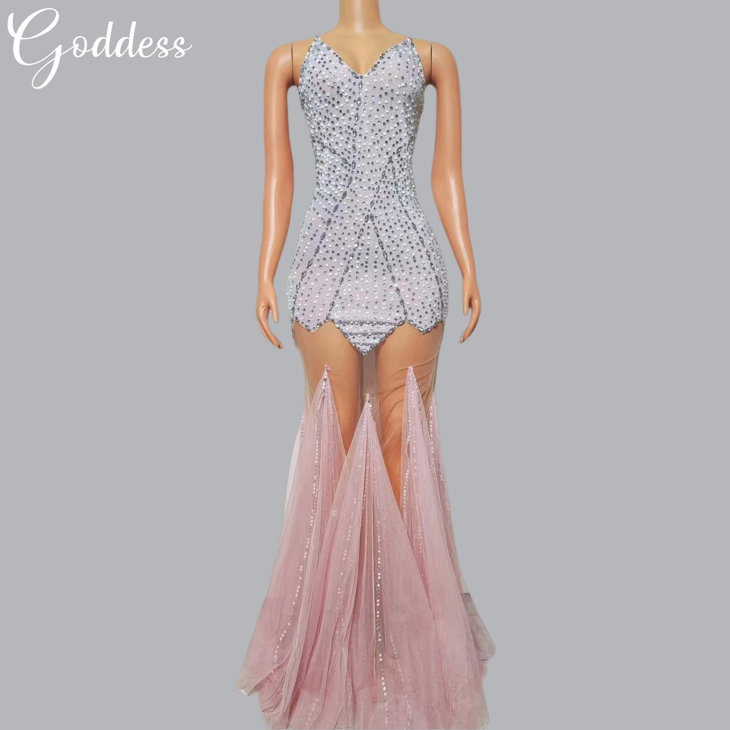 Multi-color Dresses Luxury Gauze Dress Fishtail Sexy Long Dress Birthday Evening Prom Dress Sequins Designer Dress Host Dress