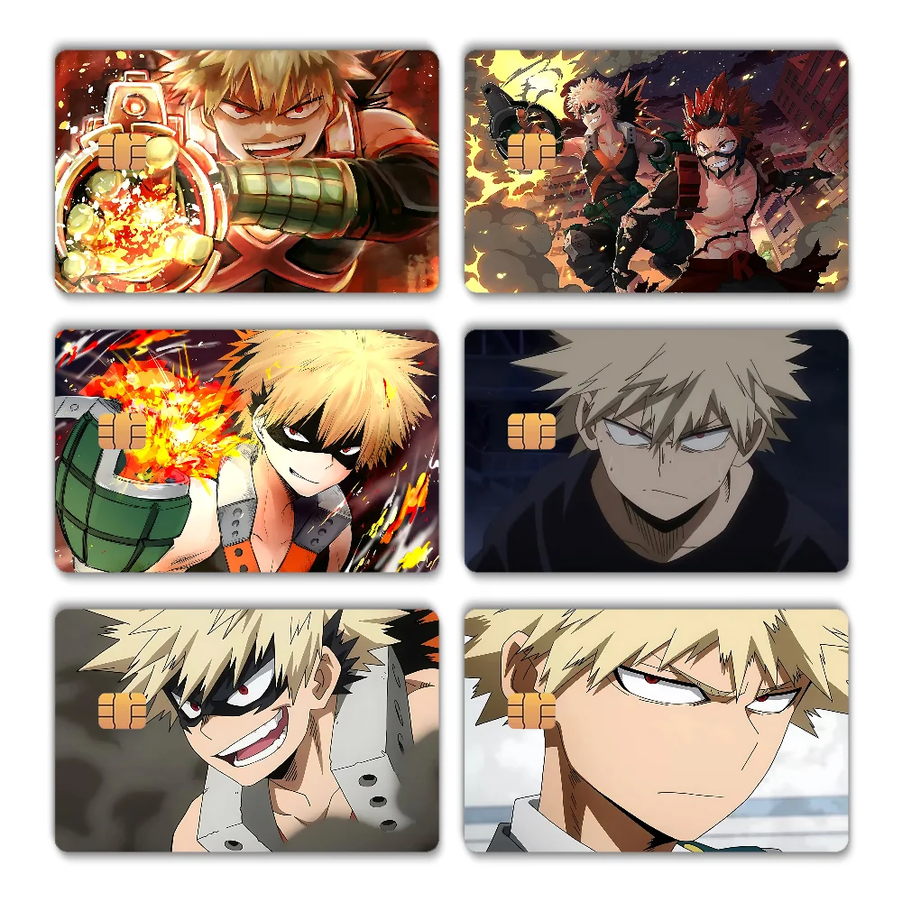Anime B-Bakugo K-Katsuki Colorful Stickers Sticker Skin Film Cover For Small Chip Credit Debit Card Bus Card HT12