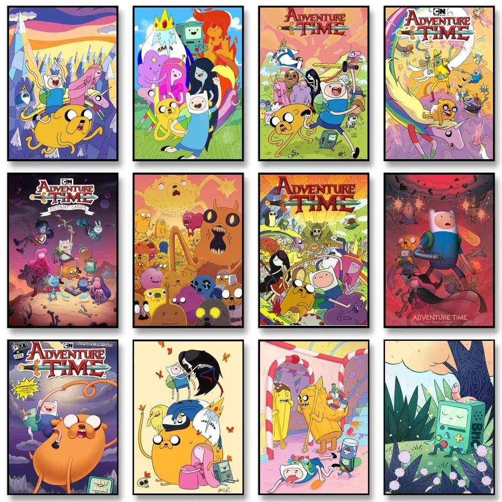 Anime Adventure Time Poster Pintura sem moldura Adesivo de parede para quarto Sala de estar Decoração de casa