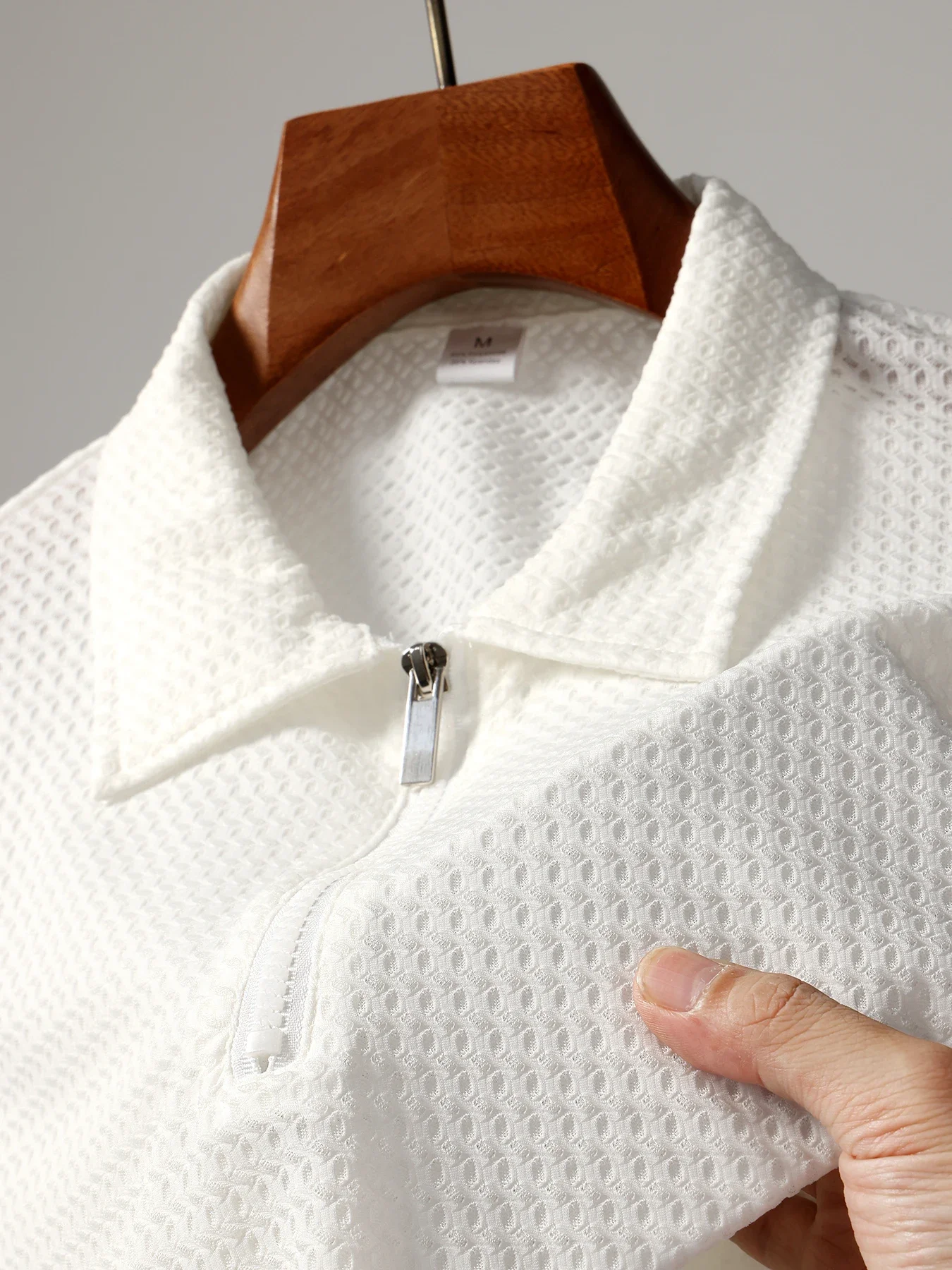 Summer men's lapel high-end fashion quick-drying men's nylon zipper shirt collar POLO polo shirt
