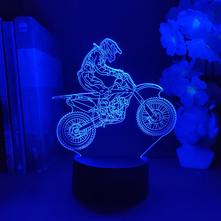 Racing Motorcycle 3D Visualization Led Night Light For Bedroom Dirt Bike Lava Lamp Children\'s Room Decor Boyfriend Birthday Gift