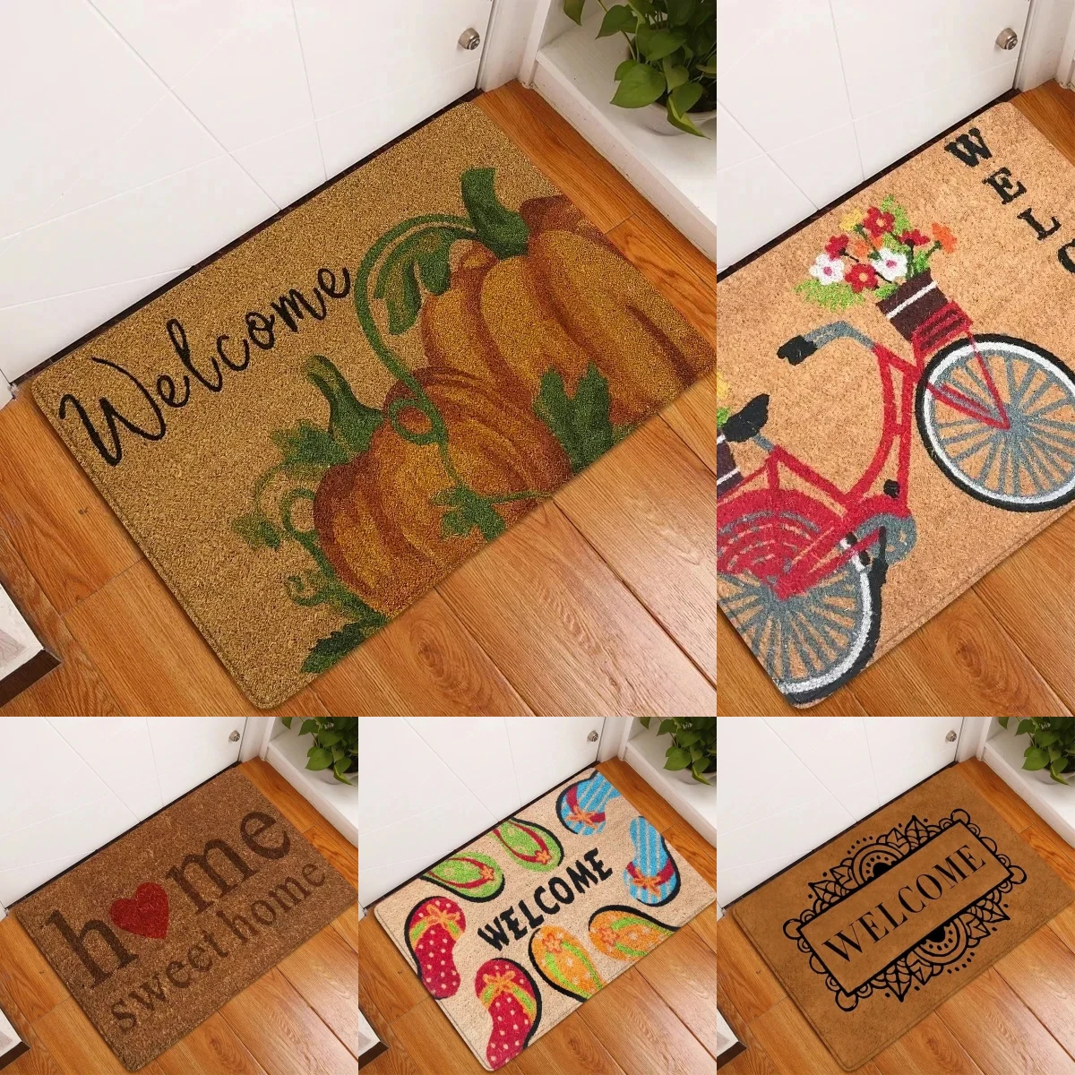 Welcone Home Muster Neue Eingangsbodenmatte Badezimmer saugfähige Fußmatte Horror Skelett Dekoration rutschfeste Fußmatten