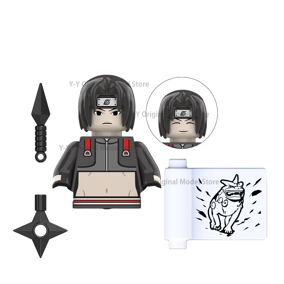 Figuras de bloques de construcción de la serie Naruto para niños, juguetes Ninja ensamblados de partículas pequeñas, modelo DIY, regalos de vacaciones, 6 piezas