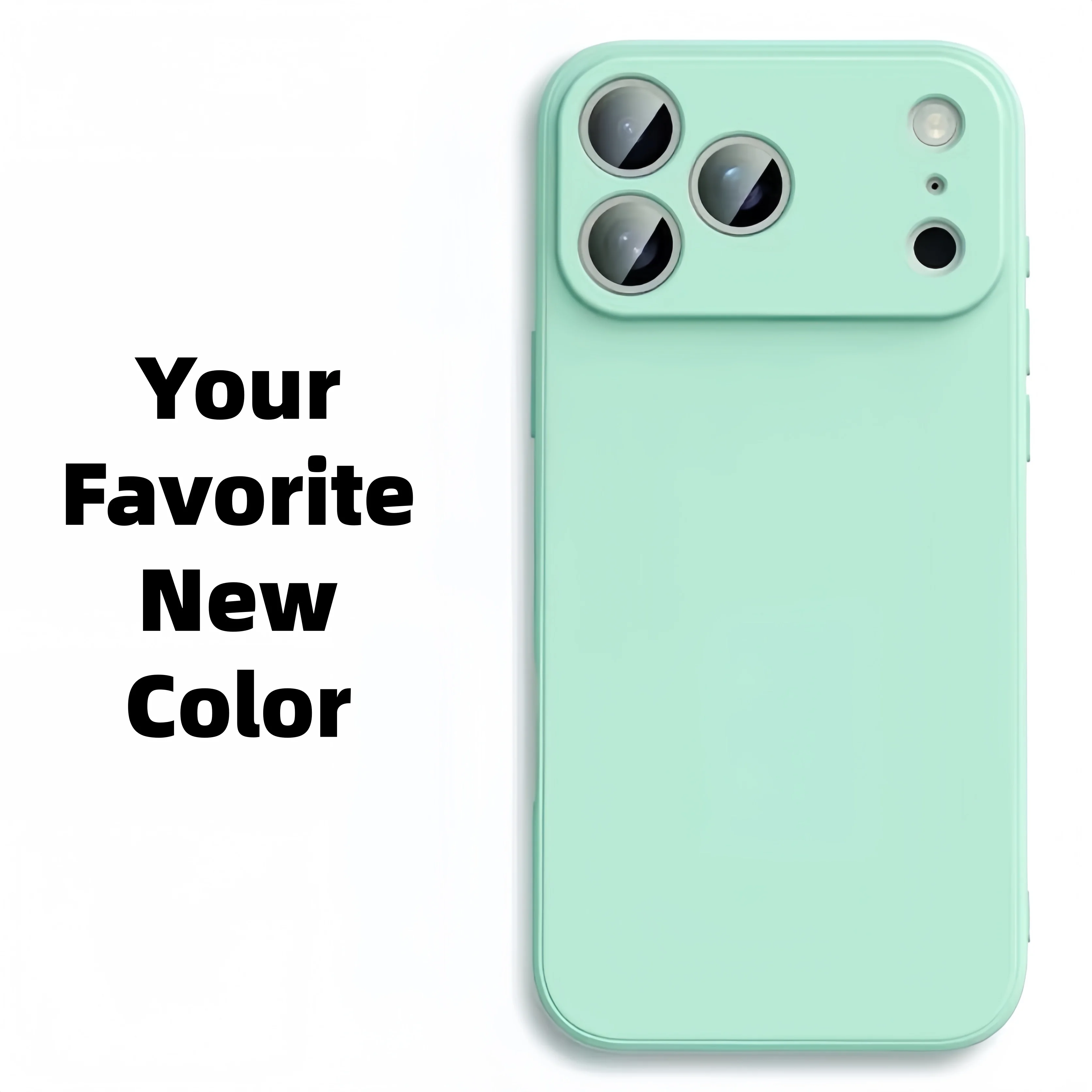 Modische, einfarbige, stoßfeste, schützende Flüssigsilikon-Handyhülle für iPhone 17 Pro Max/17 Pro/17/Air – Detail 11