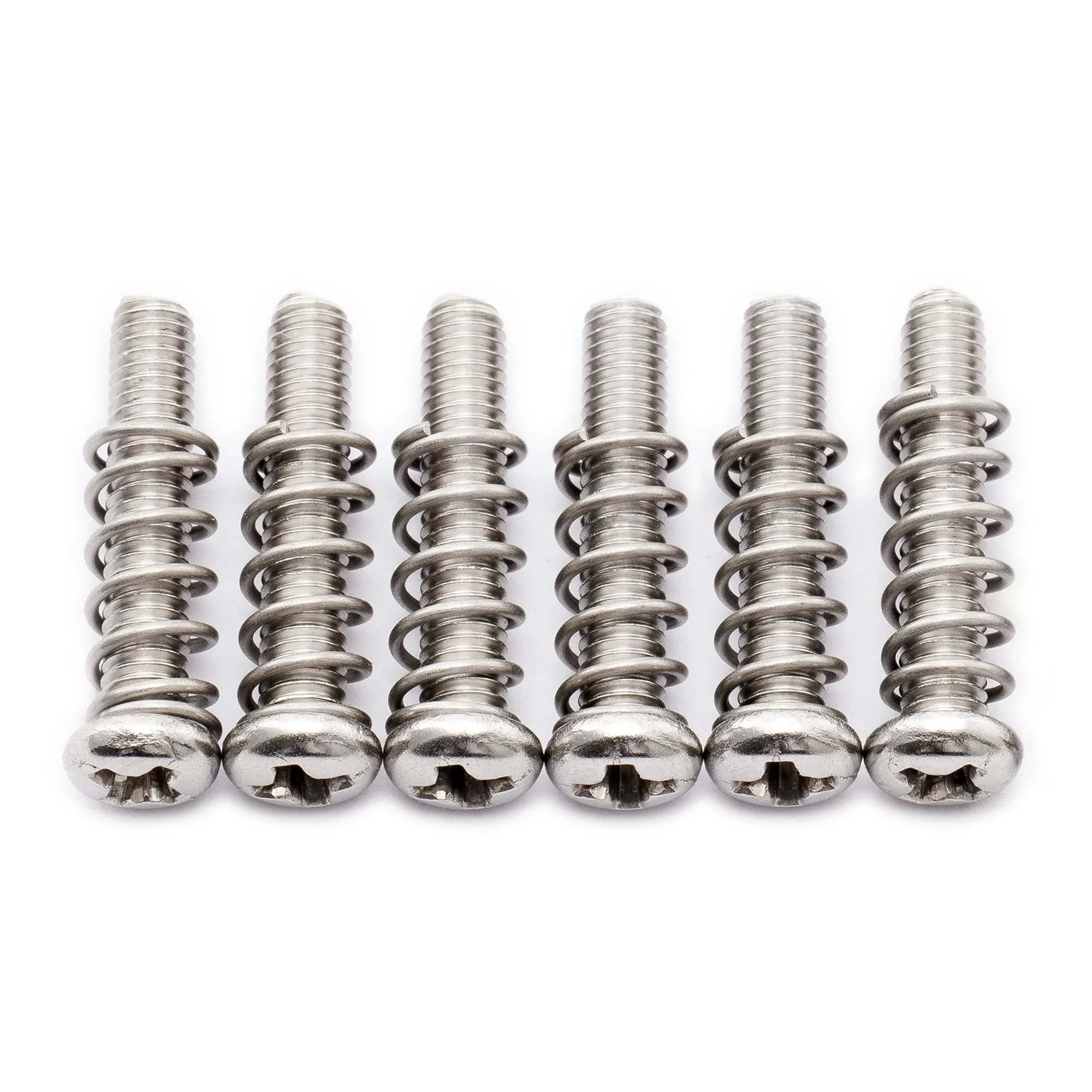 Musiclily Pro Metric Stainless Steel/Steel Saddle Intonation Screws and Springs Set for Imported Guitar Bass Bridge (Set of 6)