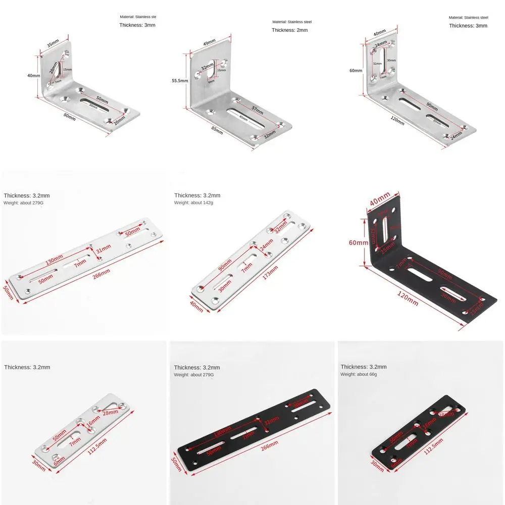 Suporte de canto de aço inoxidável/ferro, montagem na parede, economia de espaço, suporte de fixação útil e durável, hardware de suporte de prateleira