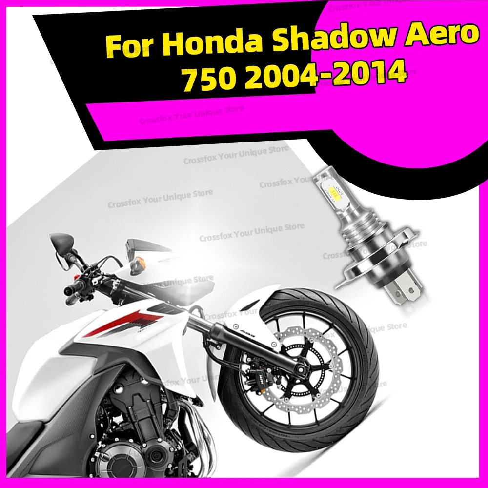 1 шт. мото фонарь для Honda Shadow Aero 750 2004-2014 белый H4 9003 светодиодная лампа для фар мотоцикла 6000K Hi Lo Beam