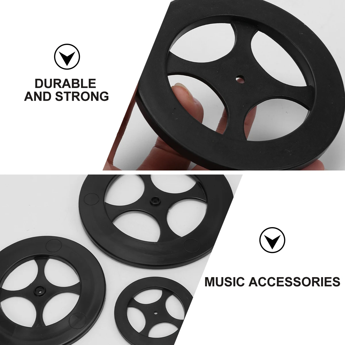 

3pcs CD Turntable Straightener Black Plastic Rotating Swivel Plate Smooth Bearing Low Noise Heavy Load for Table