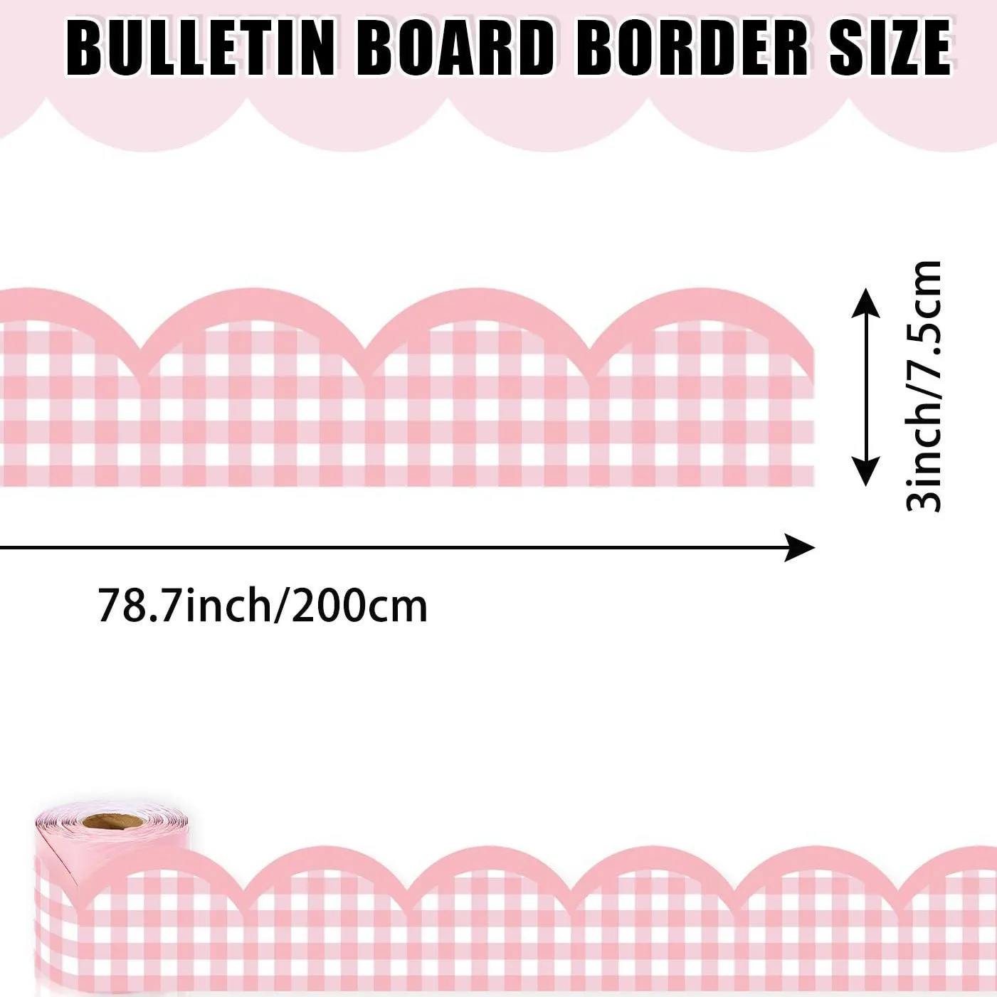 Pastel Rainbow Scalloped Bulletin Board Borders Self‑Adhesive Gradient Border Trim Stickers for Classroom Chalkboard Wall School