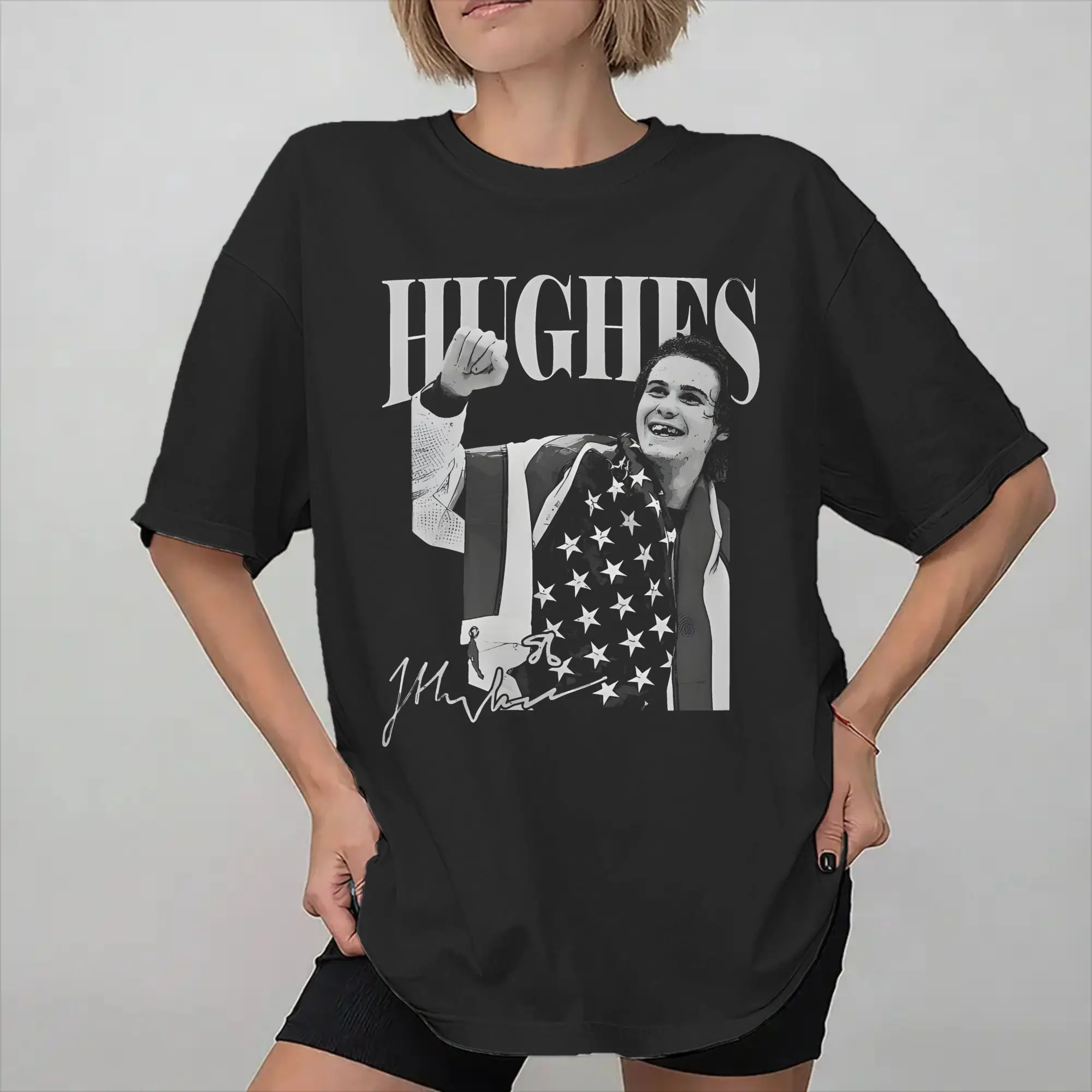 All Seasons Jack Hughes Usa Gold Hockey T Shirt for Men Women  Cotton Tee Shirt Short Sleeve Tops