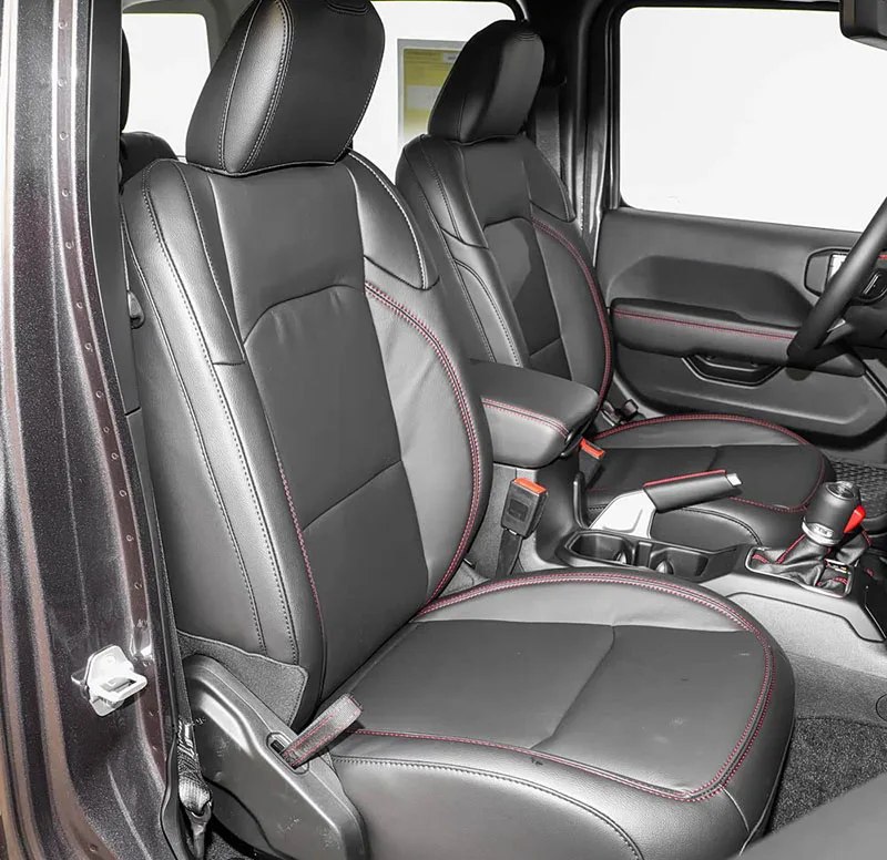 For Jeep Wrangler Unlimited JL 4 Doors 2018 2019 2020 2021 2022 Custom 5-Seat PU Leather Car Seat Covers Interior Accessories