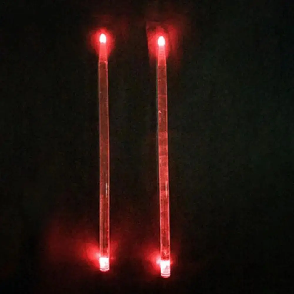 2Pcs Colorful 5A Luminous Drum Stick Acrylic Percussion Light Up Drum Sticks Bright Light Glow in The Dark Cymbals for Drums