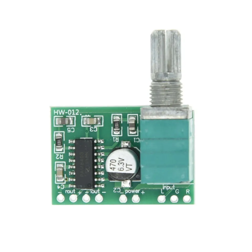 PAM8403 Digitaler Audio-Verstärker-Board 5V 2x3W Klasse D Mini-Stereo-Sound-Verstärkermodul mit Schalter, Potentiometer und Lautstärkeregelung – Detail 2